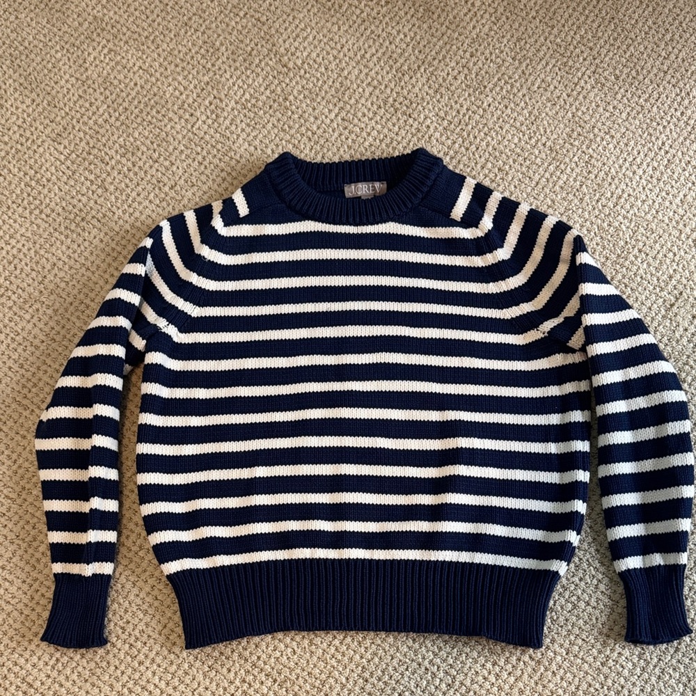 J Crew blue/white striped sweater